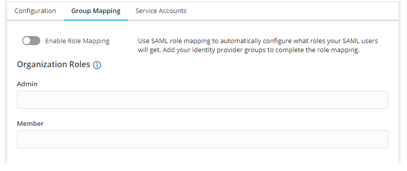 Enable group mapping in the SAML settings